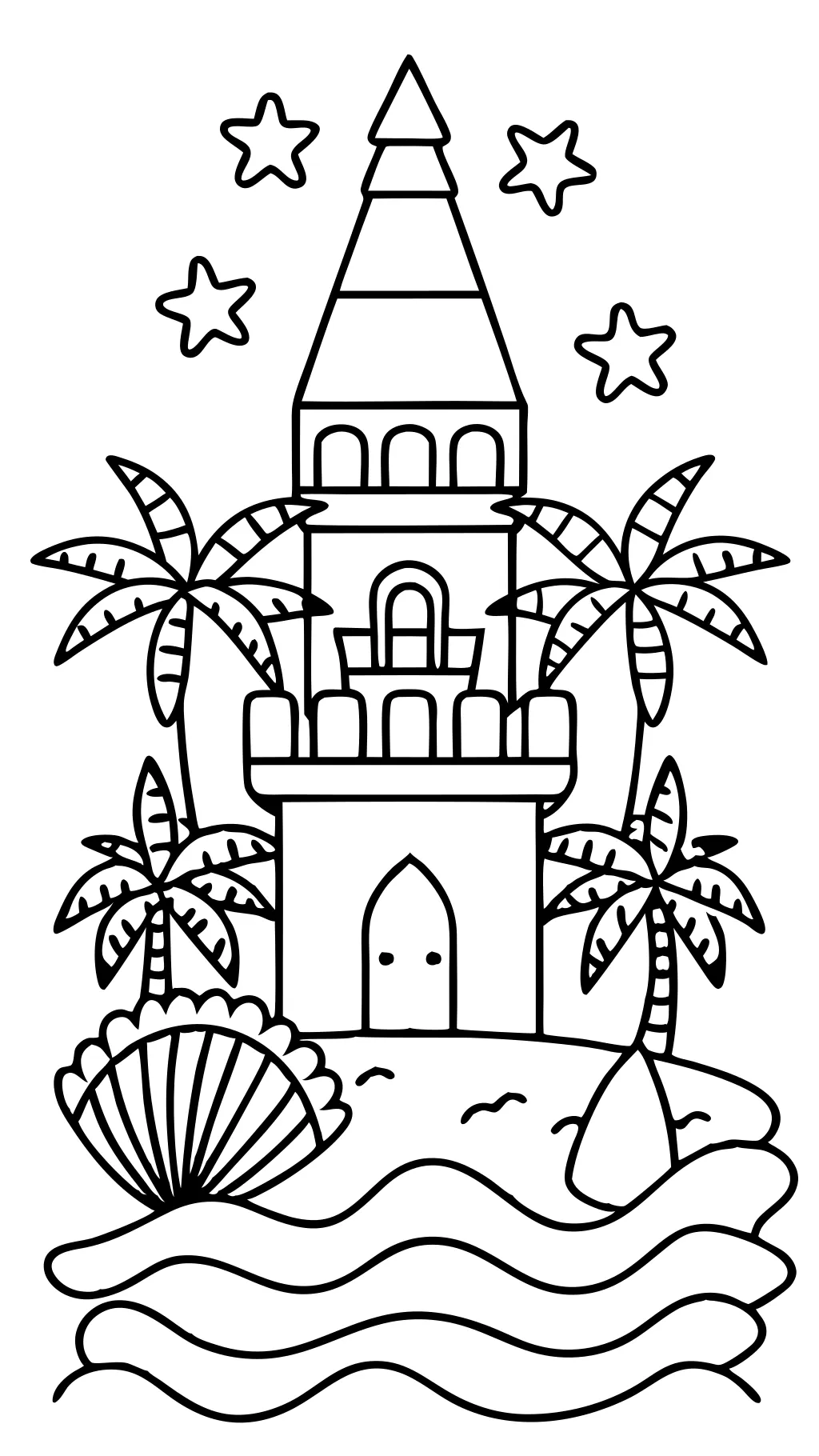 sand castle coloring page